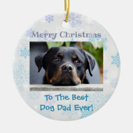 Julens bästa Hund Pappa någonsin Foto Julgransprydnad Keramik