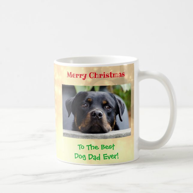Julens bästa Hund Pappa någonsin Pet Photo Kaffemugg (Höger)