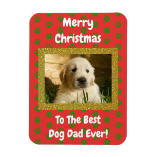 Julens bästa Hund Pappa någonsin Pet Photo Magnet