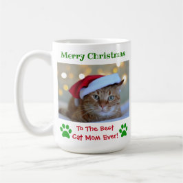 Julens bästa Kat Mamma någonsin Pet Photo Kaffemugg