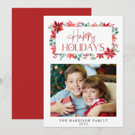 Julens Blommigt Eucalyptus Watercolor Photo Julkort