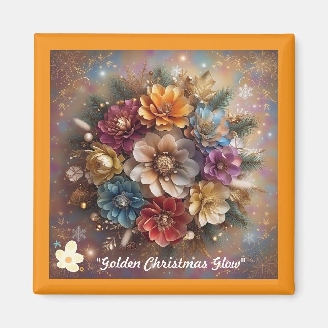 "Julens Blommigt Fantasy" Magnet (Framsidan)