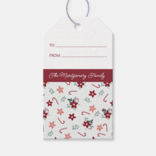 Julens Blommigt Land Add Namn Gift Märkre Presentetikett