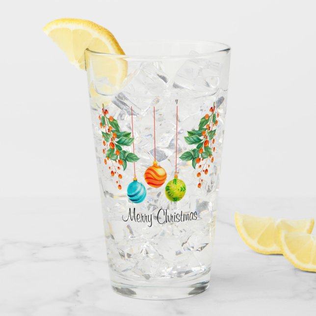 Julens Blommigt och prydnader Glaskopp (Framsida Ice)