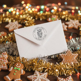 Julens Blommigt Patterner Reindeer Returadress Självfärgande Stämpel