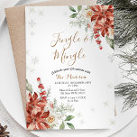 Julens Blommigt Winter Jingle & Mingle Snöflingor Inbjudningar<br><div class="desc">Julens Blommigt Winter Jingle & Mingle Snöflingor inbjudan.</div>