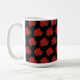 Julens Blommönster Red and Black Kaffemugg