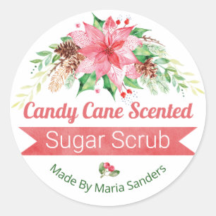 Julens Candy cane-styrda etiketter för sockerbitar