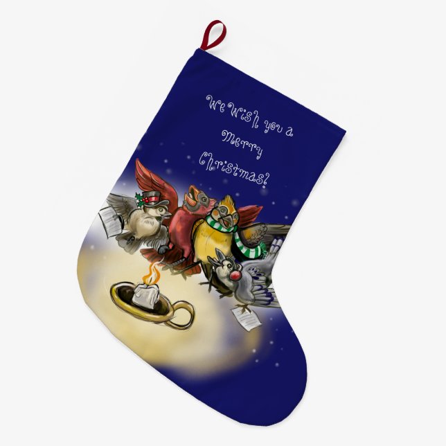 Julens Caroling Birds Stor Julstrumpa (Framsidan (Hängande))