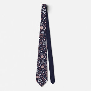 Julens chic rosa guld luxurisk snöflake slips