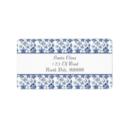 Julens dekoration i Delft Blue-anpassadet Adressetikett