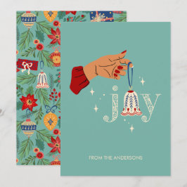 Julens dekorerade Joy Helgdag Card Julkort