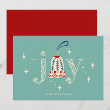 Julens dekorerade Joy Helgdag Card