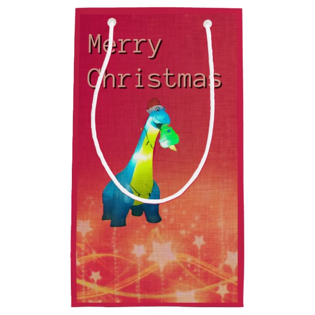 Julens Dinosaur Anpassningsbar Gift Bag - liten, g (Framsidan)