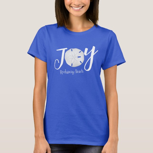 Julens Elegant Beach Blue Cute Coastal T Shirt (Framsida)