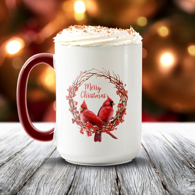 Julens Elegant Festive Red Kardinal Helgdag Mugg (Christmas Elegant Festive Red Cardinal Holiday Mug)