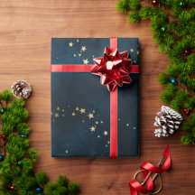 Julens elegant lyxen guld stjärnorna mönster blå w