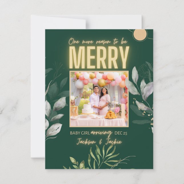 Julens elegant - meddelande om grön gravid (Framsida)