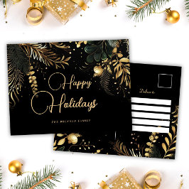Julens Elegant Modern Festive Botanique Helg Vykort