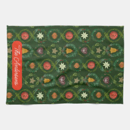 Julens elegant Nordiska helgdag Kökshandduk