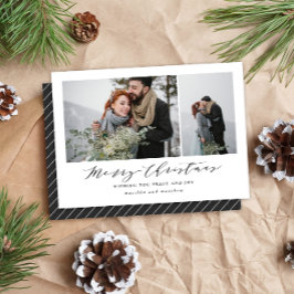 Julens elegant Skriptmultfoto spara datumet Julkort
