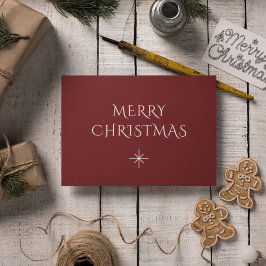 Julens Elegant Snowflake Simple Red Helg Vykort