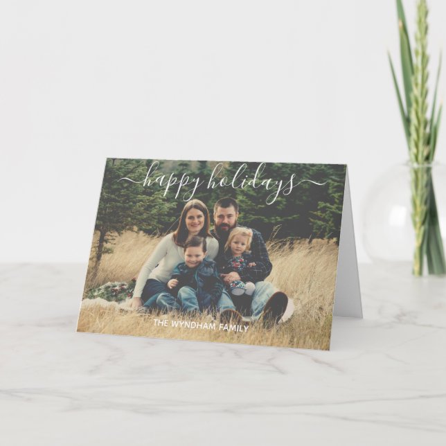 Julens Elegant Typografi Lägg till din fotomall Kort (Framsida)