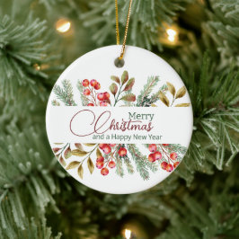 Julens Elegant Vattenfärg Julgransprydnad Keramik