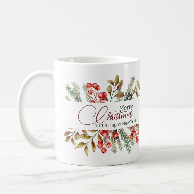 Julens Elegant Vattenfärg Kaffemugg (Vänster)