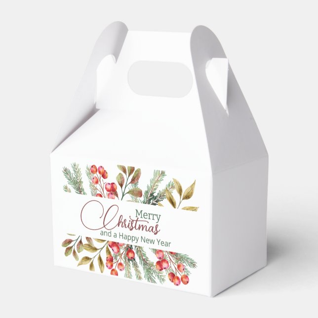 Julens Elegant Vattenfärg Presentaskar (Framsidan Sidan)