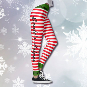 Julens Elf Crew Leggings Santa Hjälper ditt namn