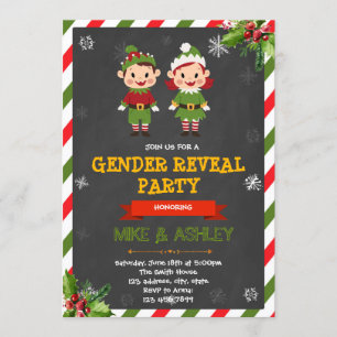 Julens elf-gender visar partiinbjudan inbjudningar