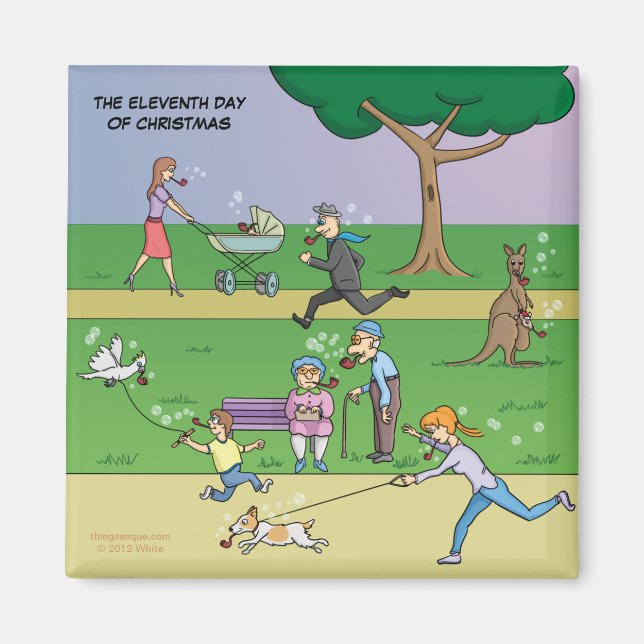 Julens elfte dag (11 pipor) magnet (Framsidan)