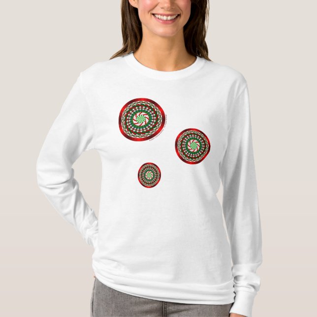 Julens färger Kvinnors ljusträja T Shirt (Framsida)