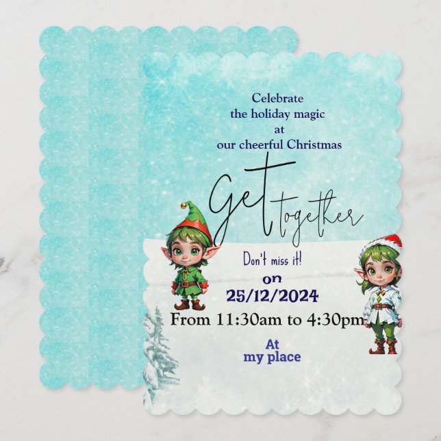 Julens festliga sammankomst  inbjudningar (Fram/baksida)