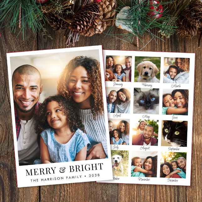 Julens fina ljusfoto julkort (This holiday season, let your family's smiles and memories shine on our year in review photo card)