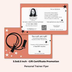 Julens Fitness Gift-certifikat - marknadsföring Flygblad
