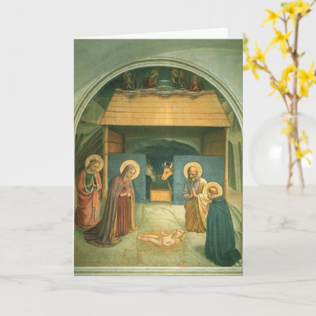 Julens födelse av Fra Angelico Kort (Gul blomma)