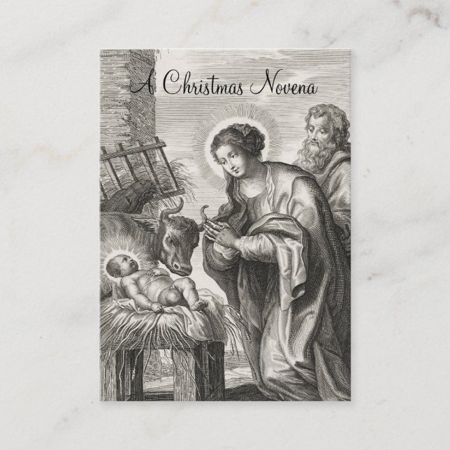 Julens födelse novena Jesus Maria Heligt kort (Framsida)