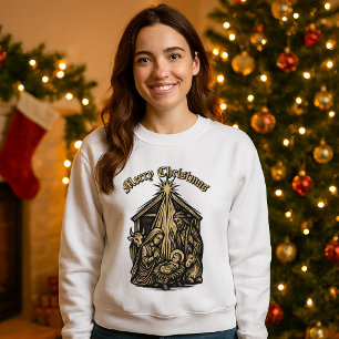 Julens födelse retro medeltida träsnitt t shirt