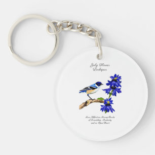 Julens födelsemånad BlåFlower Bluebird and Larkspu