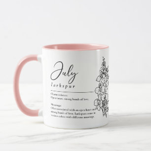 Julens födelsemånad Minsta Larkspur-minimalist Mugg
