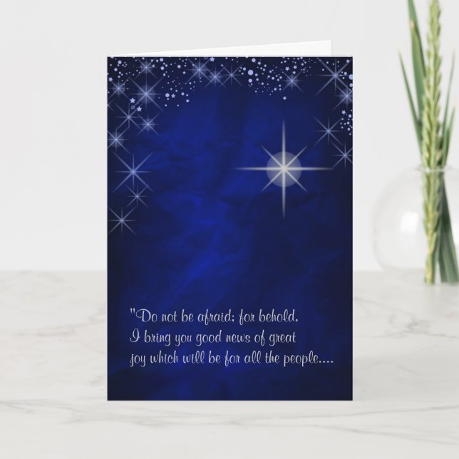 Julens första stjärna i Betlehem Helgkort (Framsida)