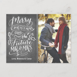 Julens framtid Mr och Mrs Photo sparar datumet Helg Vykort