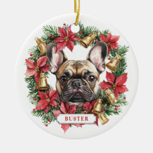 Julens Fransk Bulldog Ceramic Circle Ornament