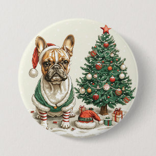 Julens Fransk Bulldog Elf Hund Knapp