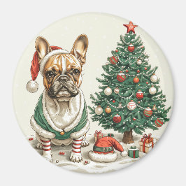 Julens Fransk Bulldog Elf Hund Magnet