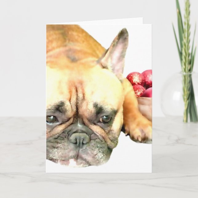 Julens Fransk Bulldog Helgkort (Framsida)