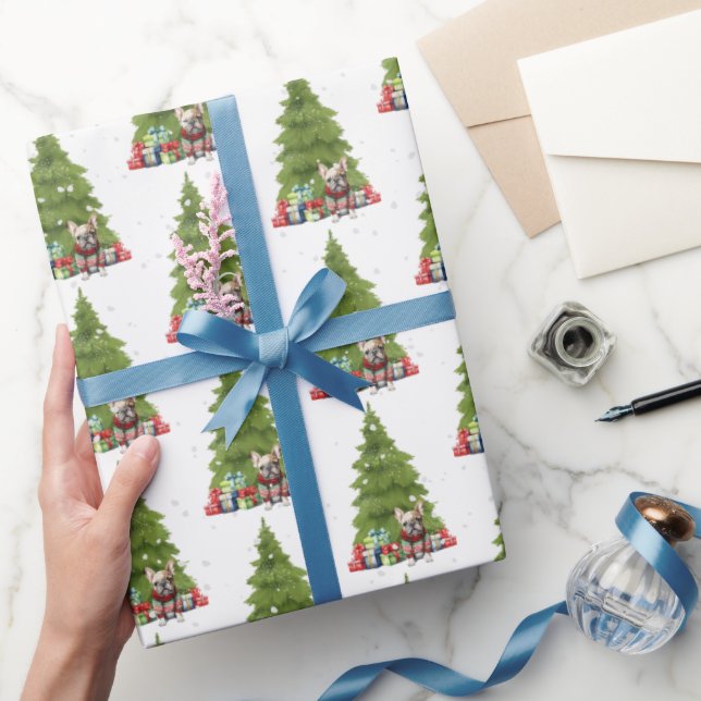 Julens Fransk Bulldog med gåvor Presentpapper (Gåvor)