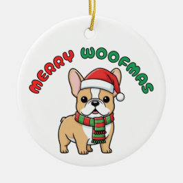 Julens Fransk Bulldog Ornament: Merry Woofmas Julgransprydnad Keramik